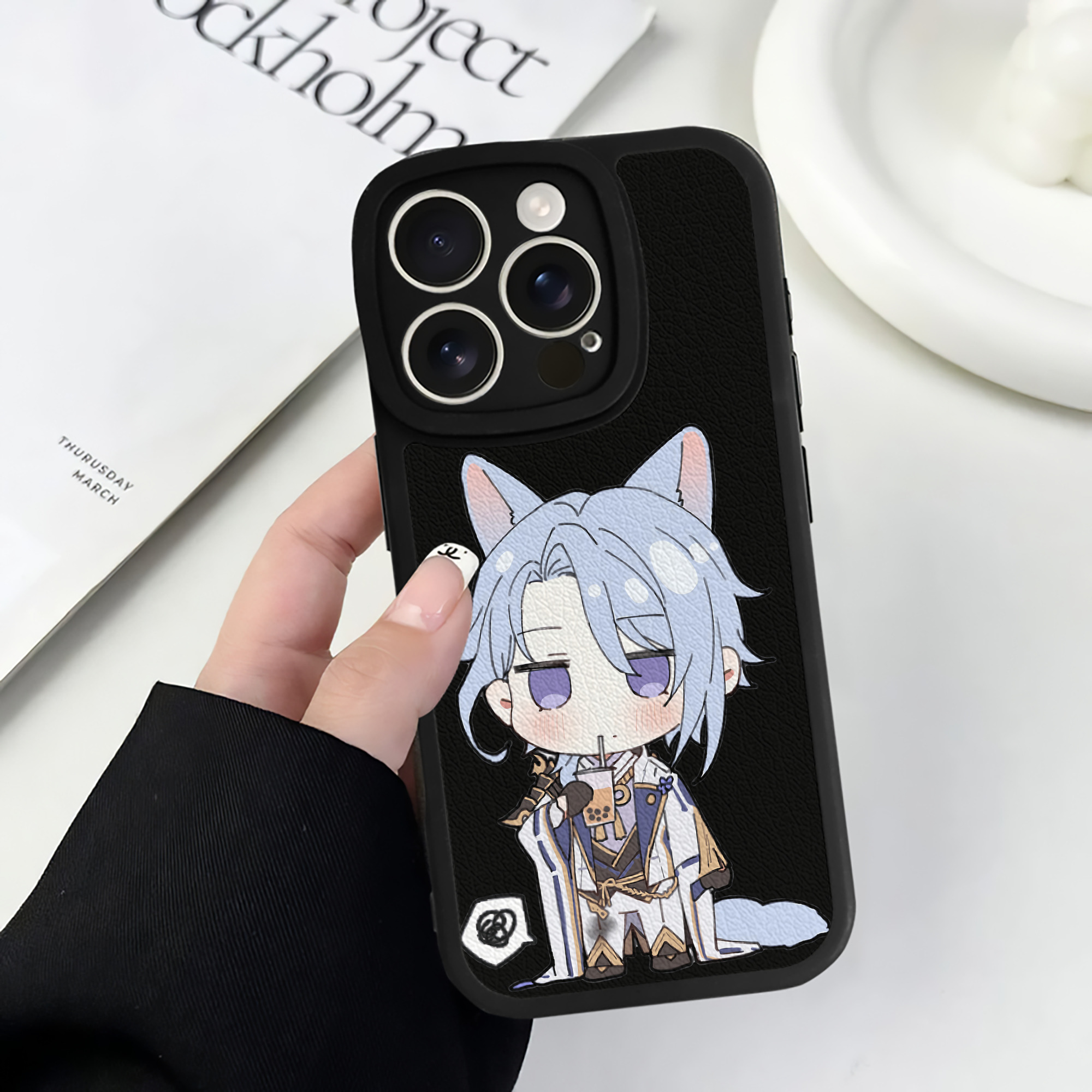 げんし神 神里綾人 かみさとあやと genshin Kamisato Ayato 【iPhone 16シリーズ対応】シリコンスマホケース（レザー調） 材質：シリコン